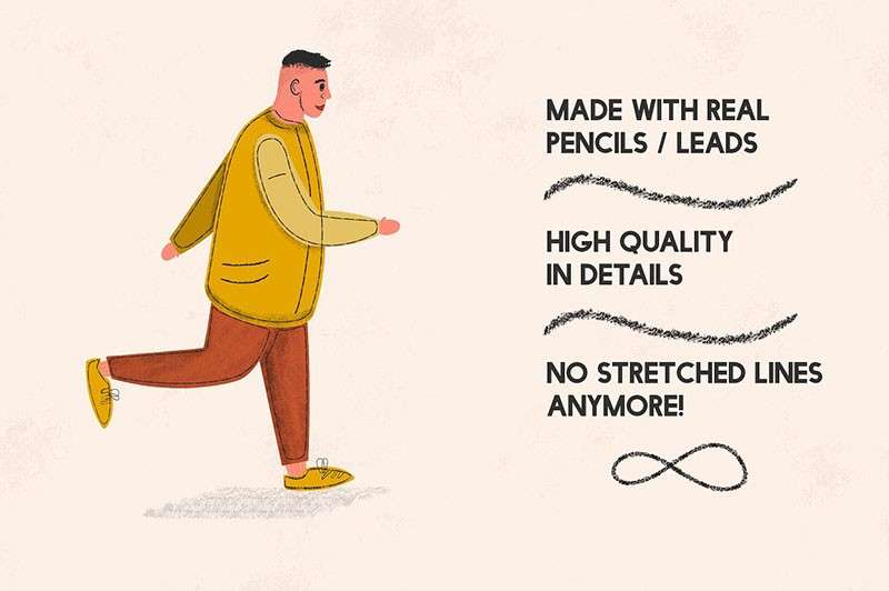 Illustrator铅笔艺术笔刷 笔刷资源 sucaiwan.com