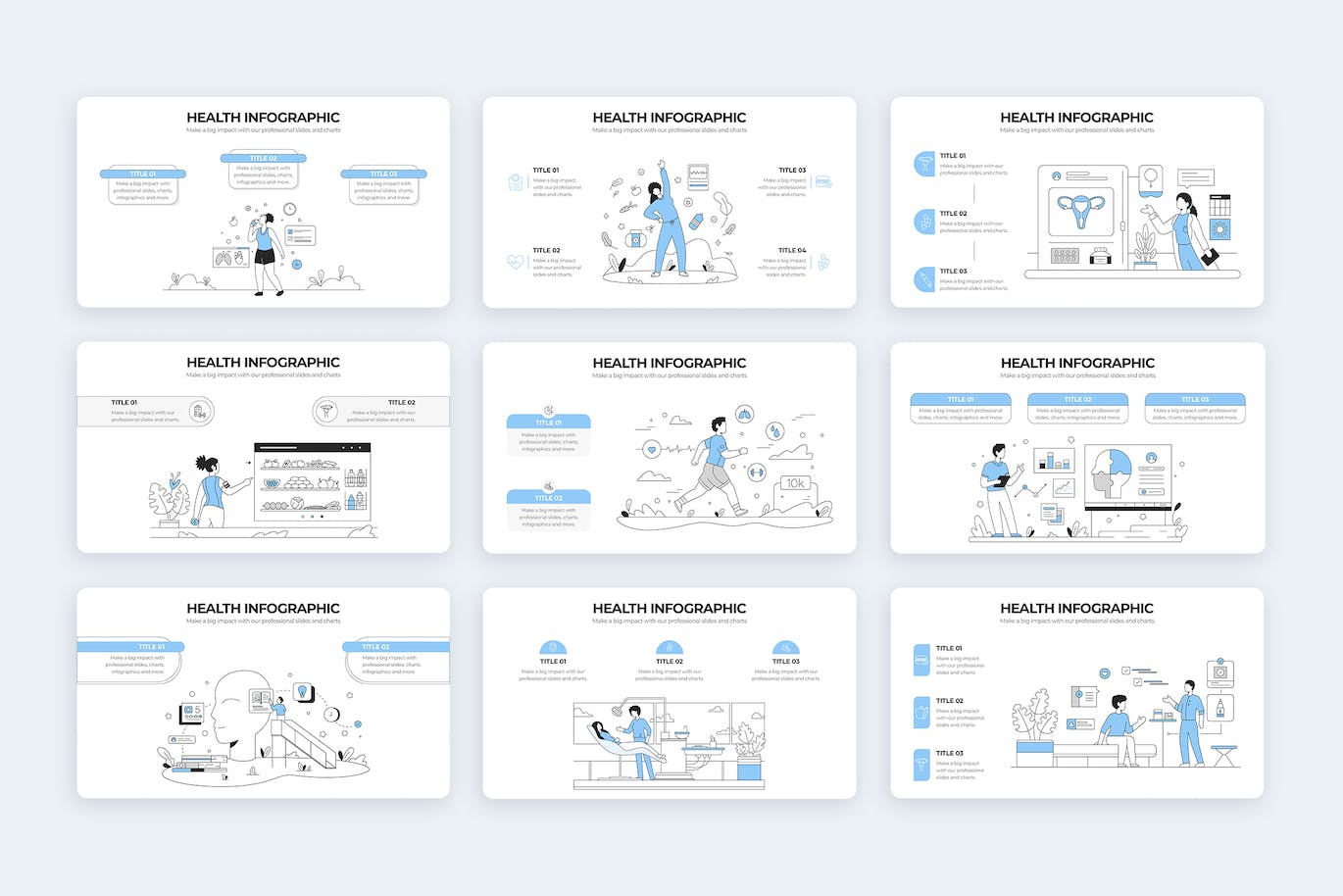 医疗健康信息图表矢量模板 Medical Health Illustrator Infographics 幻灯图表 sucaiwan.com