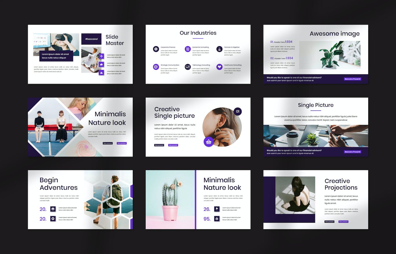 工作报告PPT幻灯片模板 Baccano PowerPoint 幻灯图表 sucaiwan.com