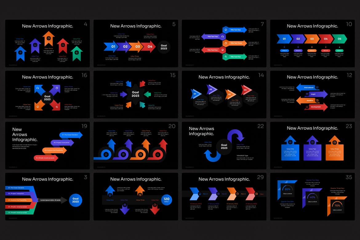 箭头信息图表PowerPoint演示文稿模板 Arrows Infographic PowerPoint Template 幻灯图表 第3张-素材湾丨精选海外优质设计素材资源 箭头信息图表PowerPoint演示文稿模板 Arrows Infographic PowerPoint Template 幻灯图表 sucaiwan.com