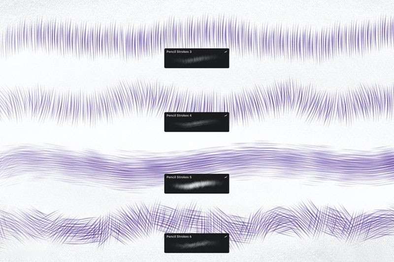 20个仿铅笔效果Procreate笔刷 笔刷资源 sucaiwan.com