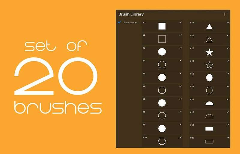 20个几何图形Procreate笔刷 笔刷资源 sucaiwan.com