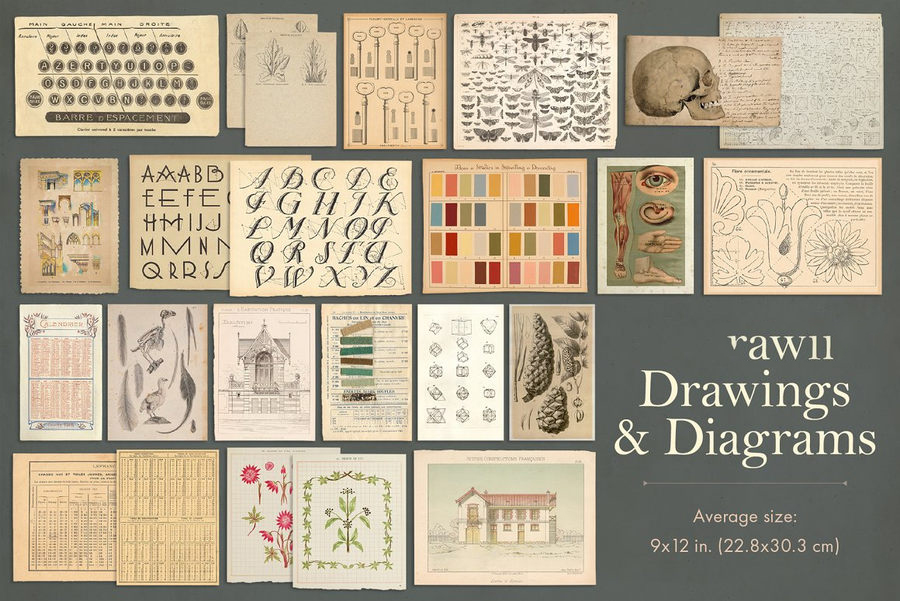 背景素材-165款复古风格纹理纸张及边框素材合集 图片素材 sucaiwan.com