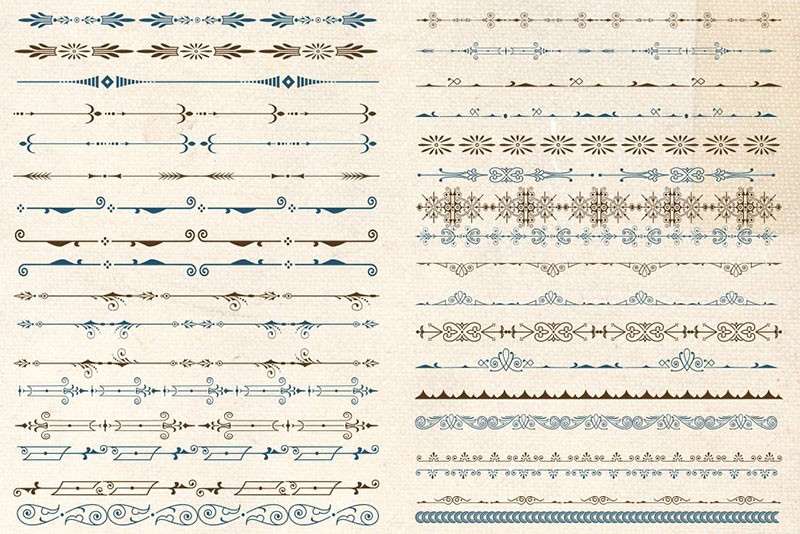 欧式复古手绘边框AI笔刷和PS形状素材 笔刷资源 sucaiwan.com