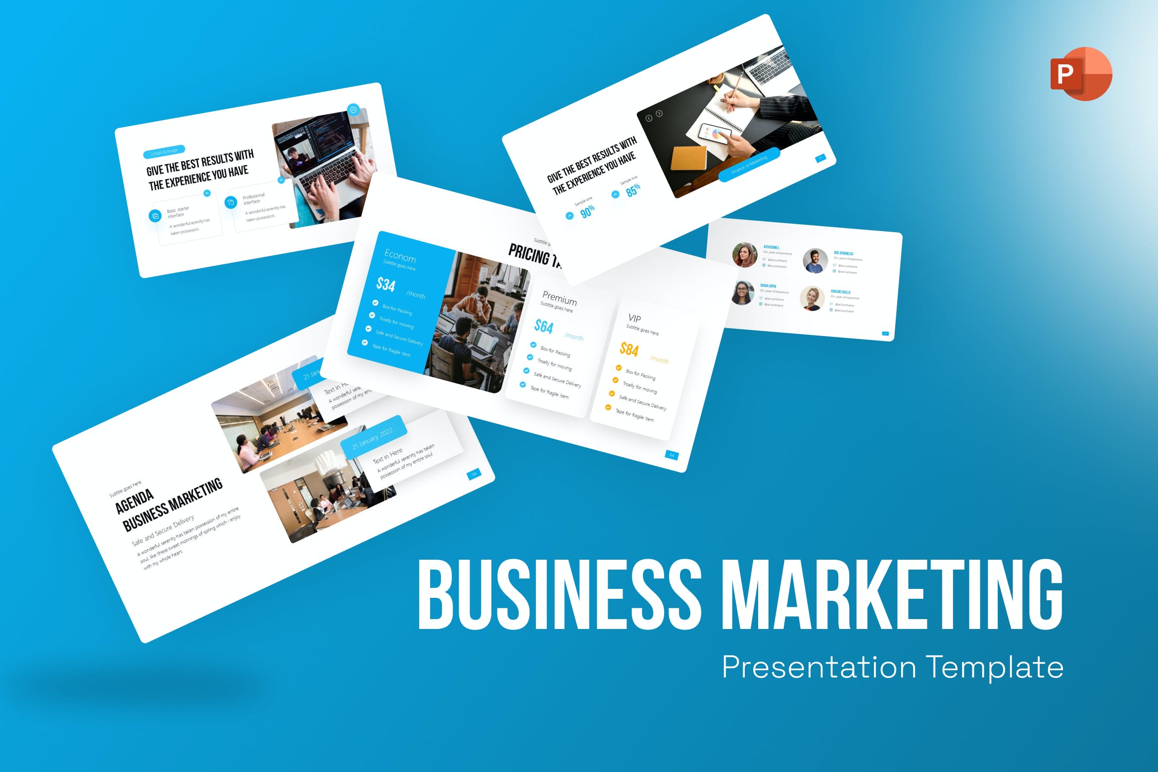 商业营销PPT幻灯片模板 Business Marketing PowerPoint Template 幻灯图表 sucaiwan.com