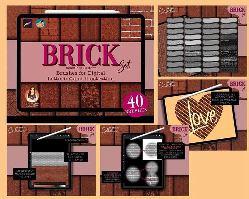 626个Procreate真实质感纹理笔刷套装 笔刷资源 sucaiwan.com