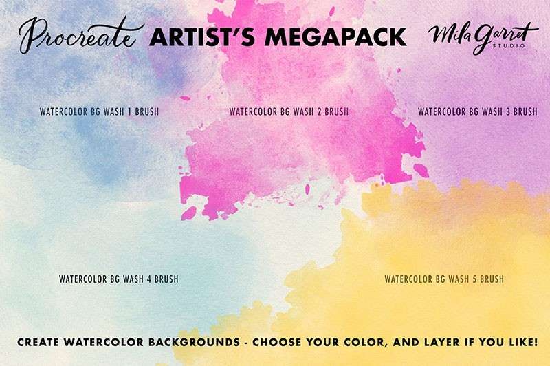 Procreate水彩速写艺术画笔套装 笔刷资源 sucaiwan.com