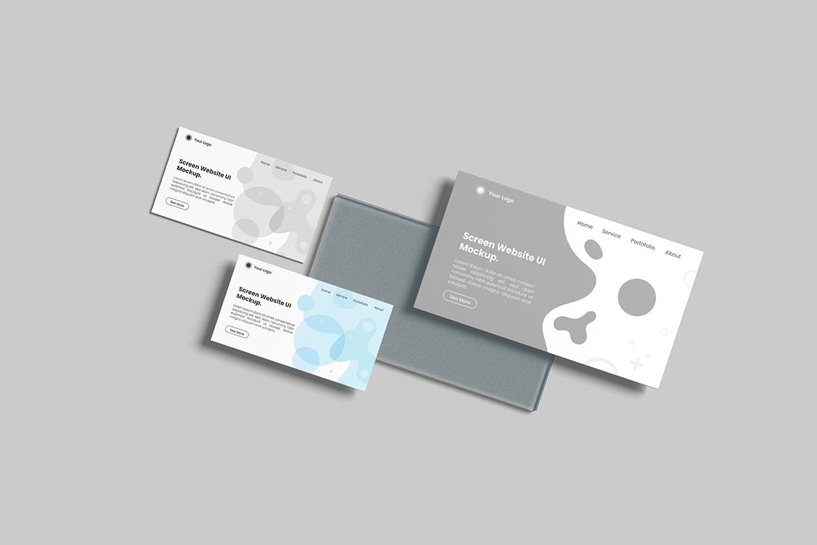 网站UI展示屏幕样机 Website UI Screen Mockup 样机素材 sucaiwan.com