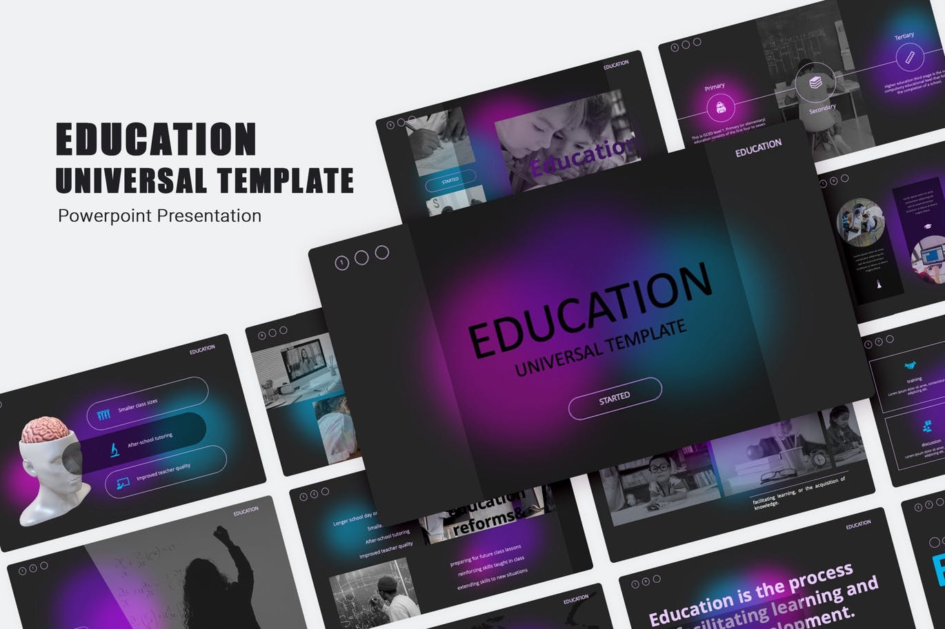教育多用途演示文稿PPT模板 Education PowerPoint Template 幻灯图表 sucaiwan.com