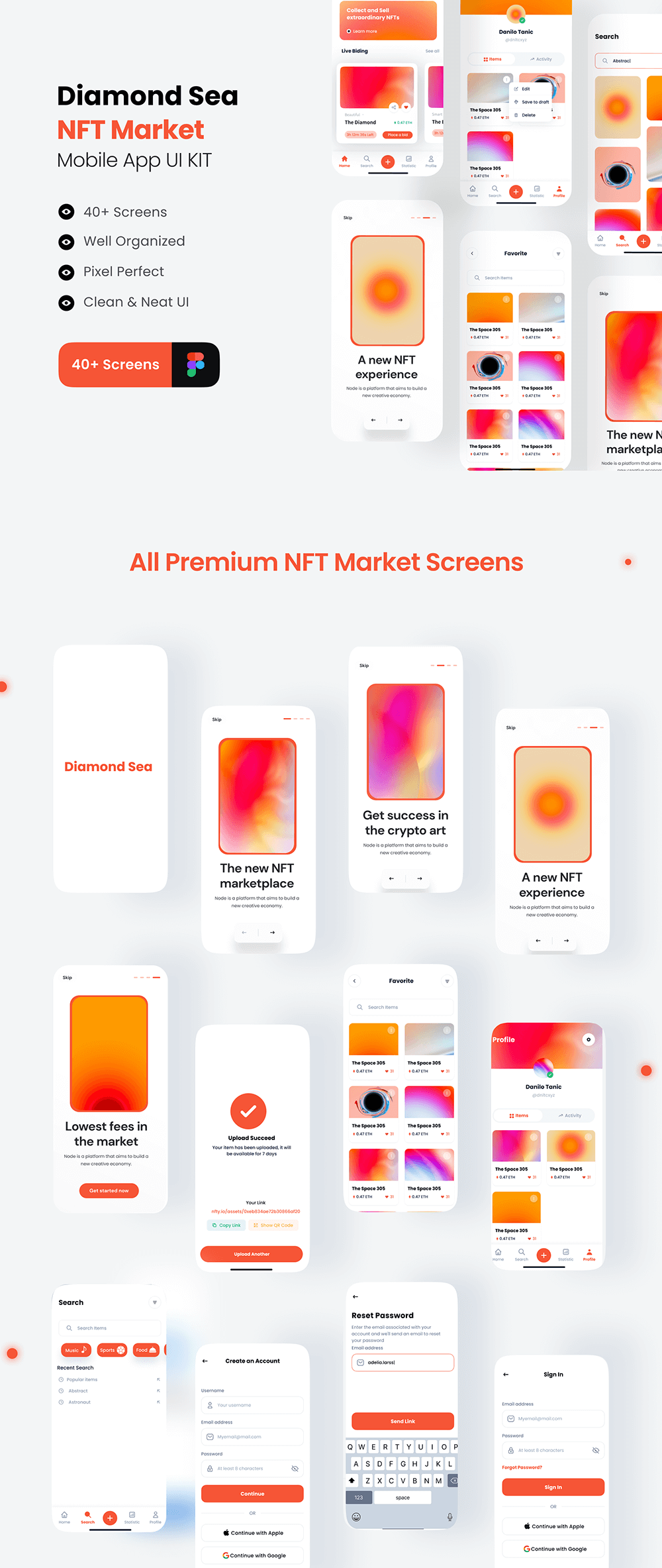 NFT市场App应用程序 UI 套件 APP UI sucaiwan.com