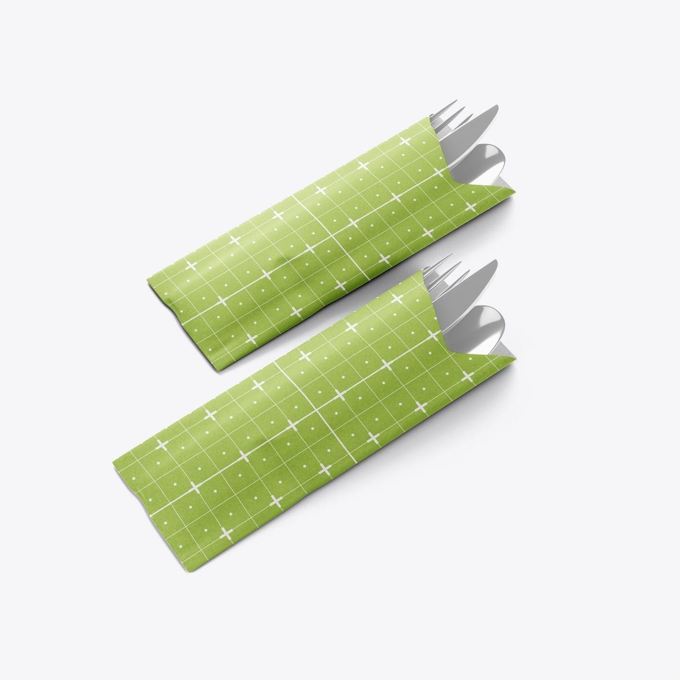 餐具套餐纸袋包装设计样机 Set Cutlery Holders Mockup 样机素材 sucaiwan.com