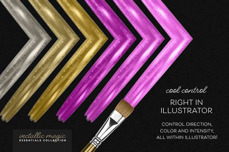 Illustrator漂亮的金漆画笔 笔刷资源 sucaiwan.com