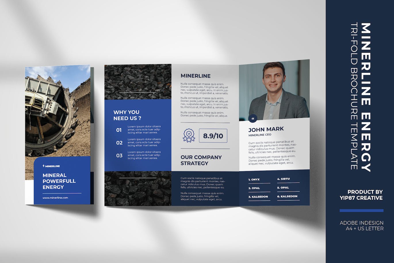 三折小册子宣传册设计模板 MINE TRIFOLD BROCHURE 样机素材 sucaiwan.com