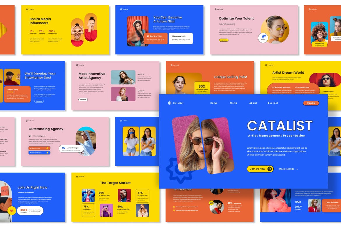 艺人管理PowerPoint演示模板 Catalist – Artist Management PowerPoint 幻灯图表 第2张-素材湾丨精选海外优质设计素材资源 艺人管理PowerPoint演示模板 Catalist – Artist Management PowerPoint 幻灯图表 sucaiwan.com