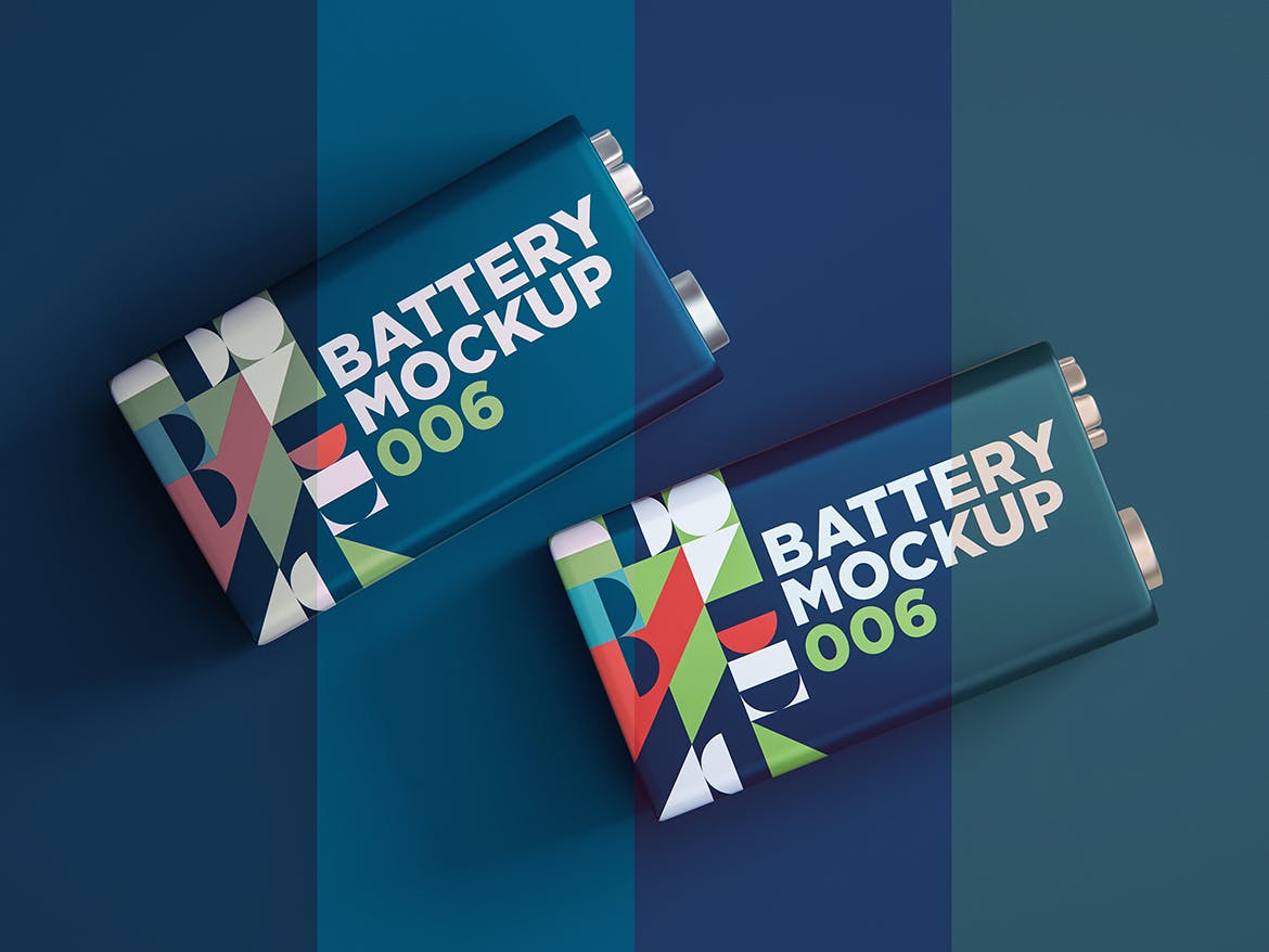 电池包装设计样机v6 Battery Mockup 006 样机素材 sucaiwan.com