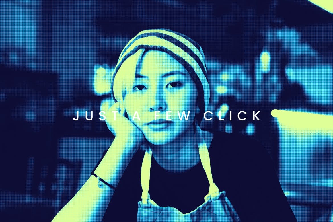 半色调油画照片效果PS图层样式 Halftone Oil Painting Photo Effect 插件预设 sucaiwan.com