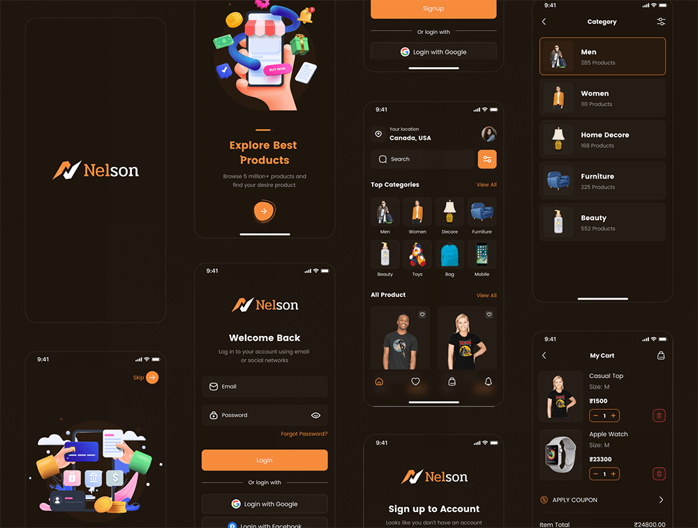 电子商务App应用程序UI套件 APP UI sucaiwan.com
