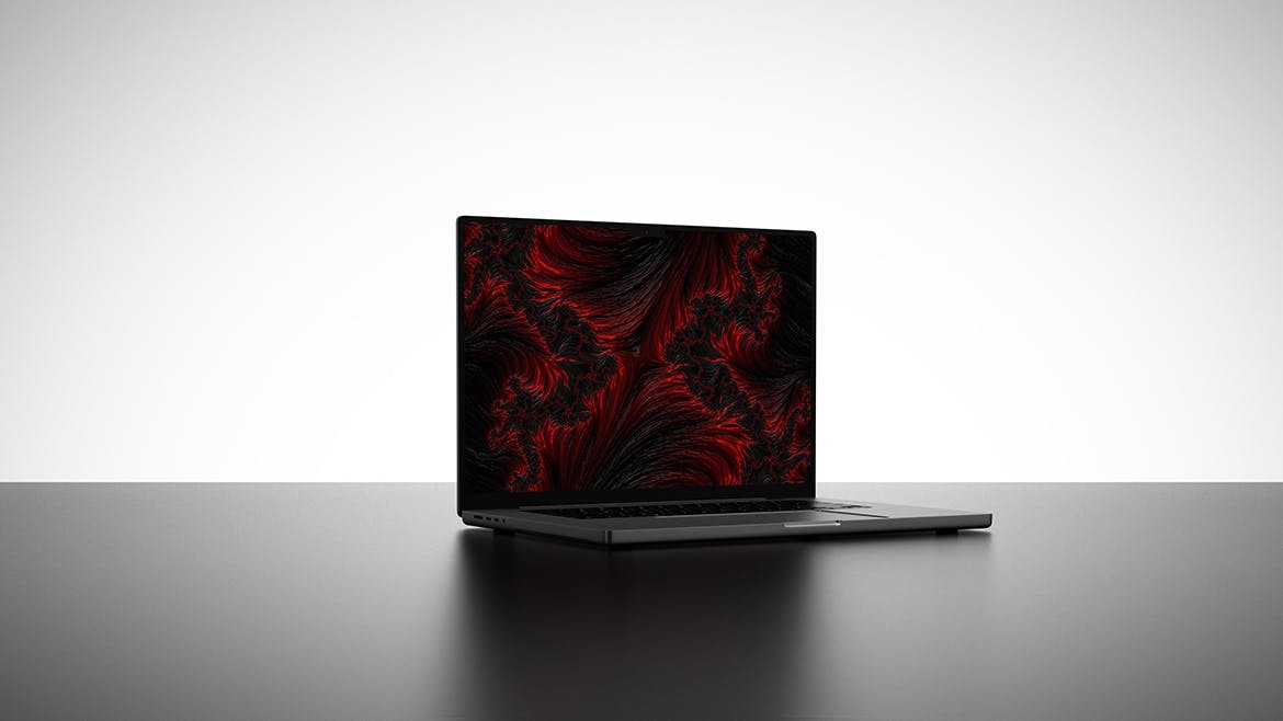 深色笔记本电脑屏幕UI样机 Laptop Screen Mockup 样机素材 sucaiwan.com