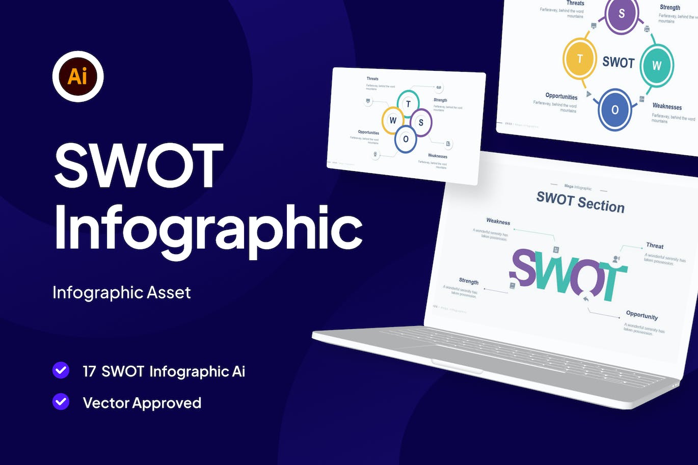SWOT集合信息图表素材 SWOT Collection Infographic Asset Illustrator 幻灯图表 第1张-素材湾丨精选海外优质设计素材资源 SWOT集合信息图表素材 SWOT Collection Infographic Asset Illustrator 幻灯图表 sucaiwan.com