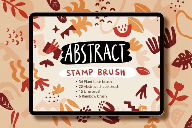 手绘抽象图案Procreate笔刷 笔刷资源 sucaiwan.com