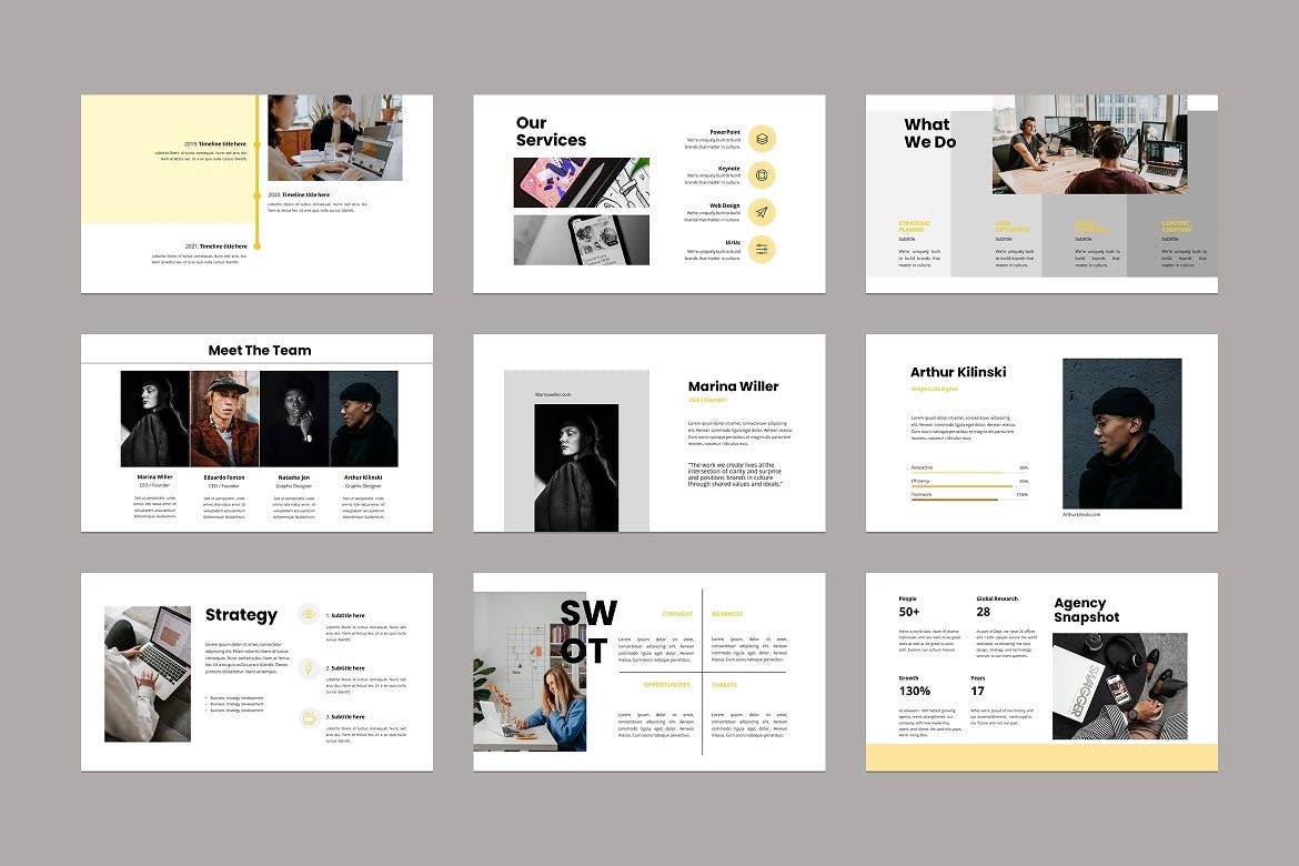 数字公司/企业PPT素材 Digital Company PowerPoint Template 幻灯图表 sucaiwan.com