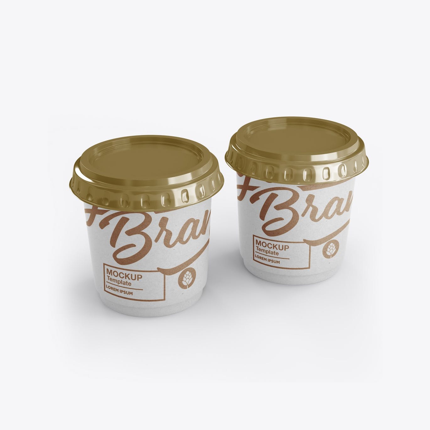 盖子纸咖啡杯品牌包装设计样机套装 Set Paper Coffee Cup With Sleeve Mockup 样机素材 sucaiwan.com