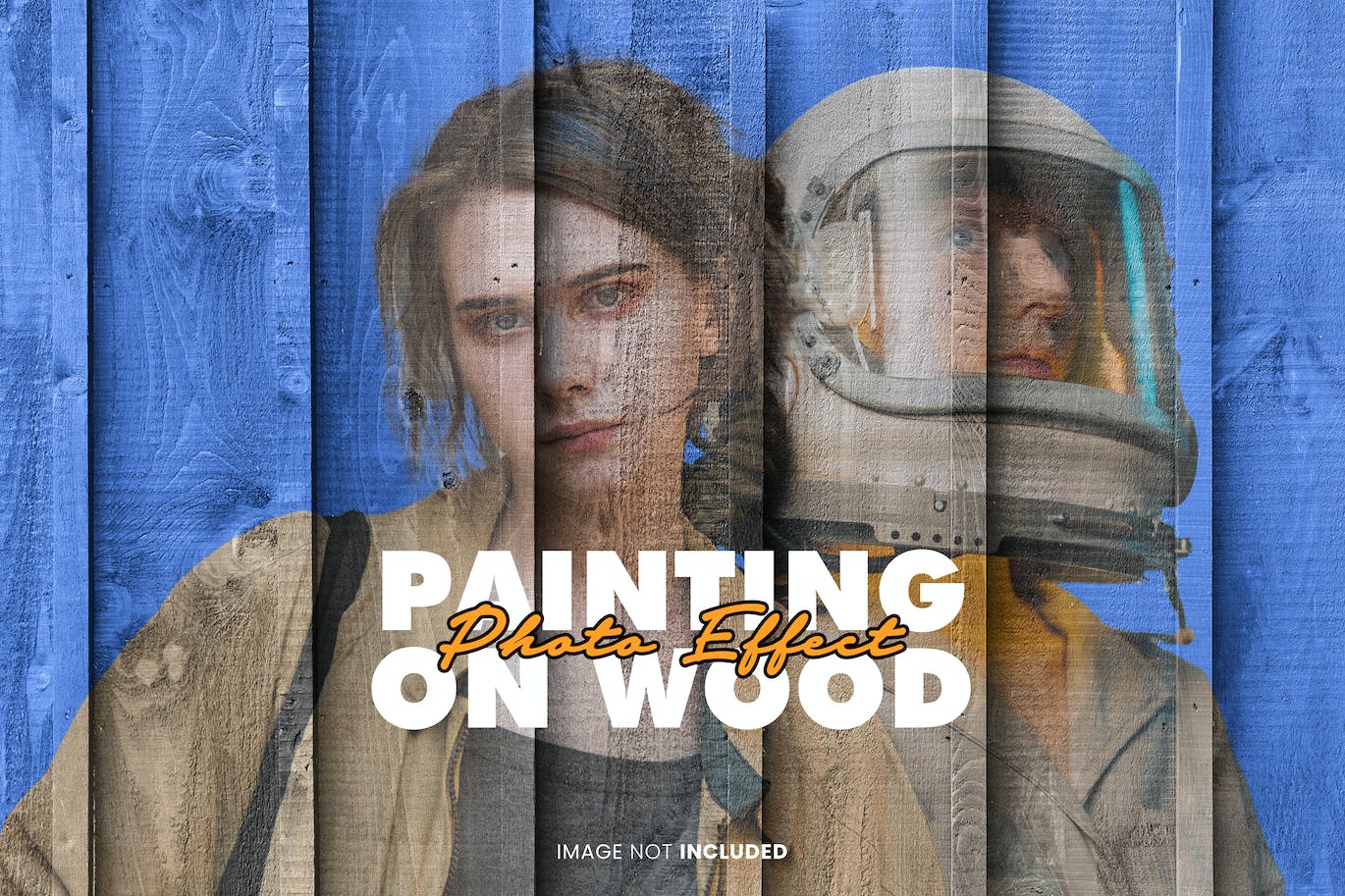 木板绘画照片特效PS图层样式 Painting on Wood Photo Effect 插件预设 sucaiwan.com