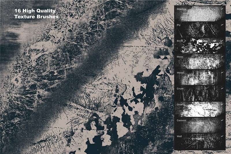 复古做旧纹理效果Procreate笔刷 笔刷资源 sucaiwan.com