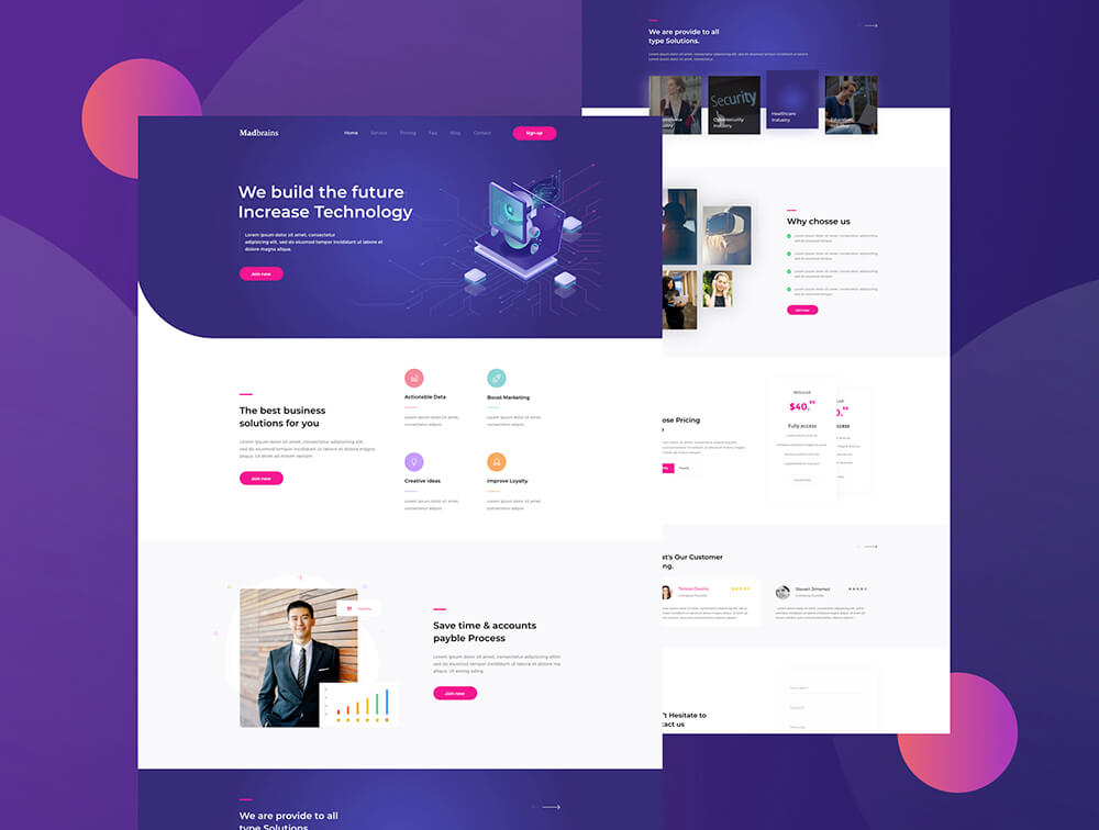 聊天机器人和AI创业机构网站设计模板 APP UI sucaiwan.com