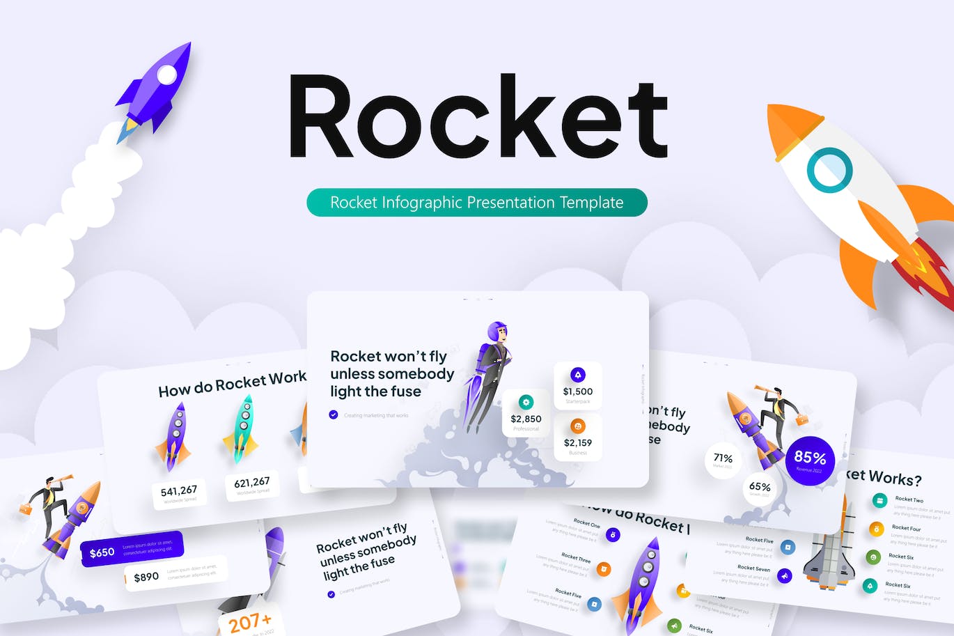 火箭信息图表PPT创意模板 Rocket Infographic PowerPoint Template 幻灯图表 第1张-素材湾丨精选海外优质设计素材资源 火箭信息图表PPT创意模板 Rocket Infographic PowerPoint Template 幻灯图表 sucaiwan.com
