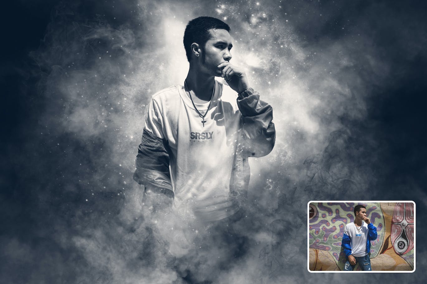 烟雾照片效果Photoshop动作 Smoke Photo Effect Photoshop Action 插件预设 sucaiwan.com