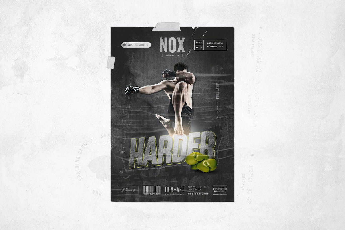 跆拳道健身传单设计 Kickboxing Flyer | Poster 设计素材 sucaiwan.com