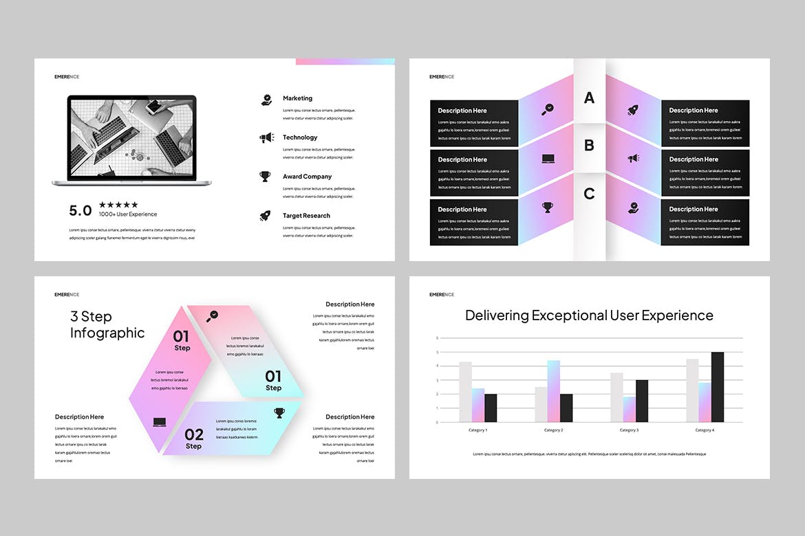 产品发布推广Powerpoint模板 EMERENCE – Business Powerpoint 幻灯图表 sucaiwan.com