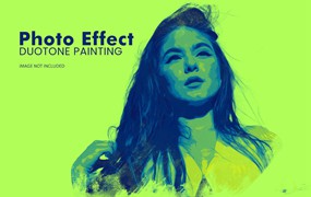 双色调绘画照片效果PS图层样式 Duotone Painting Photo Effect