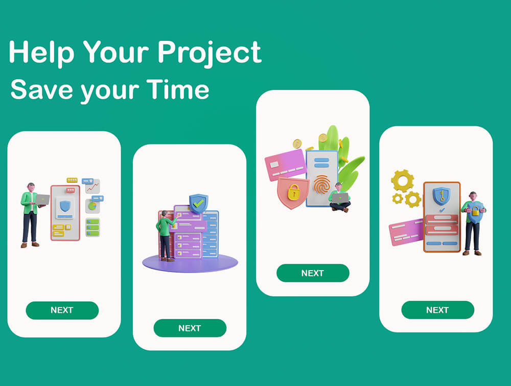 3D数据安全插画素材 图标素材 sucaiwan.com