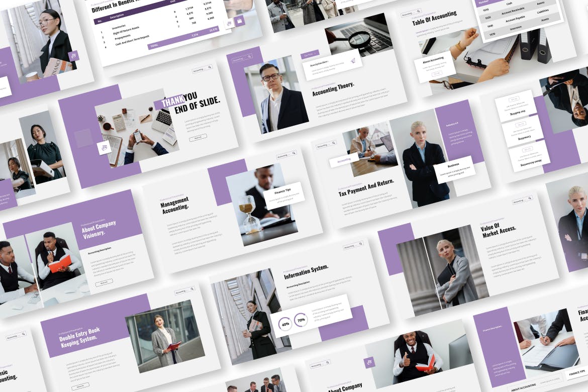 会计业务PPT设计模板 Accounting Powerpoint Presentation Template 幻灯图表 sucaiwan.com