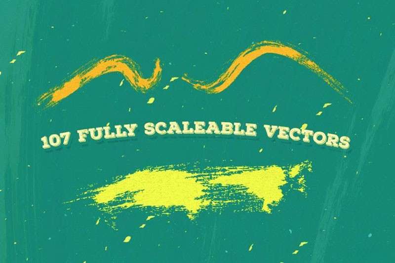 107个水彩插画AI笔刷 笔刷资源 sucaiwan.com