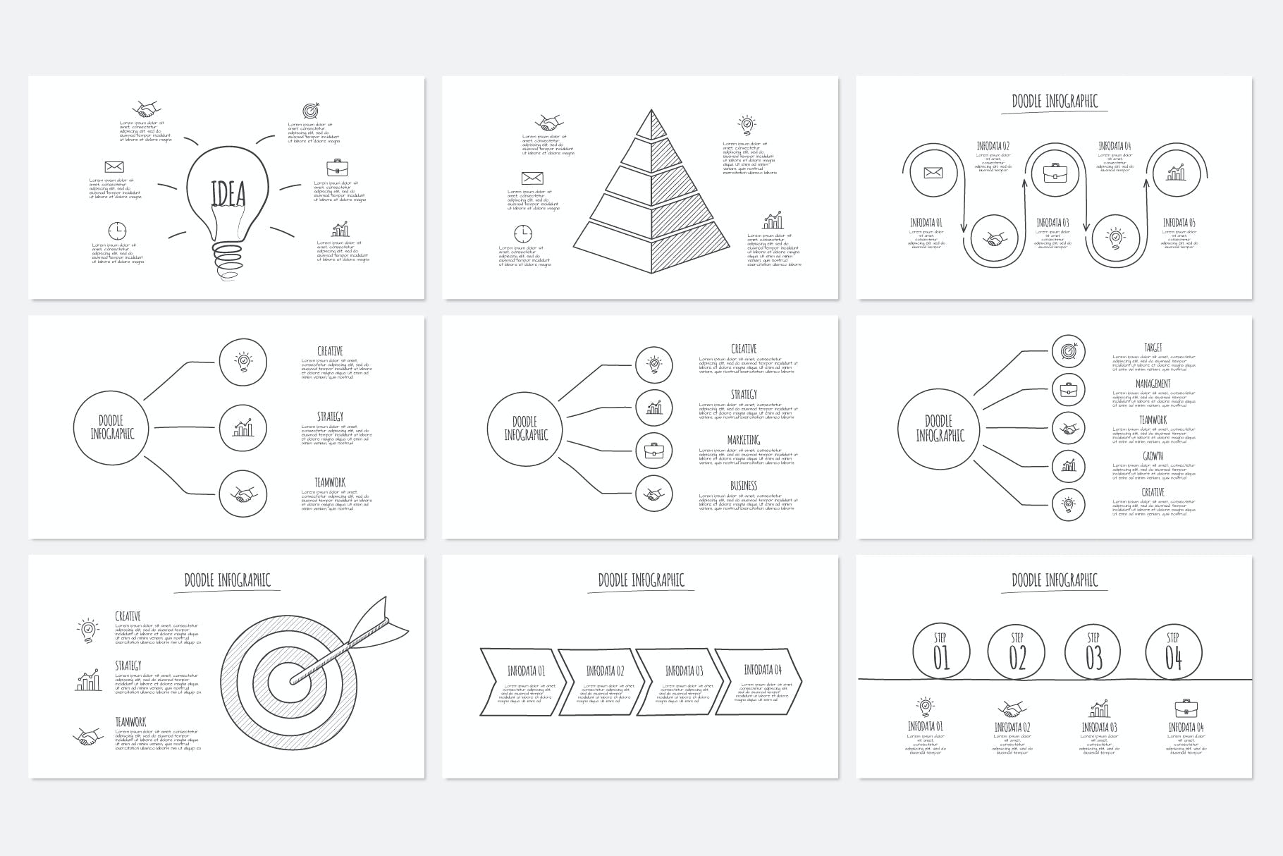 涂鸦动画图表幻灯片演示PPT模板 Doodle Animated PowerPoint Infographics 幻灯图表 sucaiwan.com