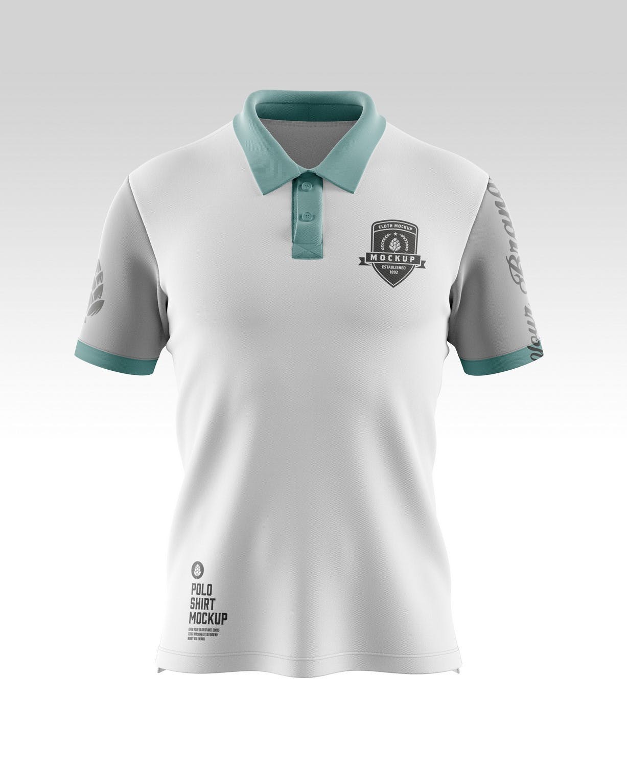 经典男式短袖Polo衫设计样机模板 Classic Men’s Short Sleeve Polo Shirt Mockup 样机素材 sucaiwan.com
