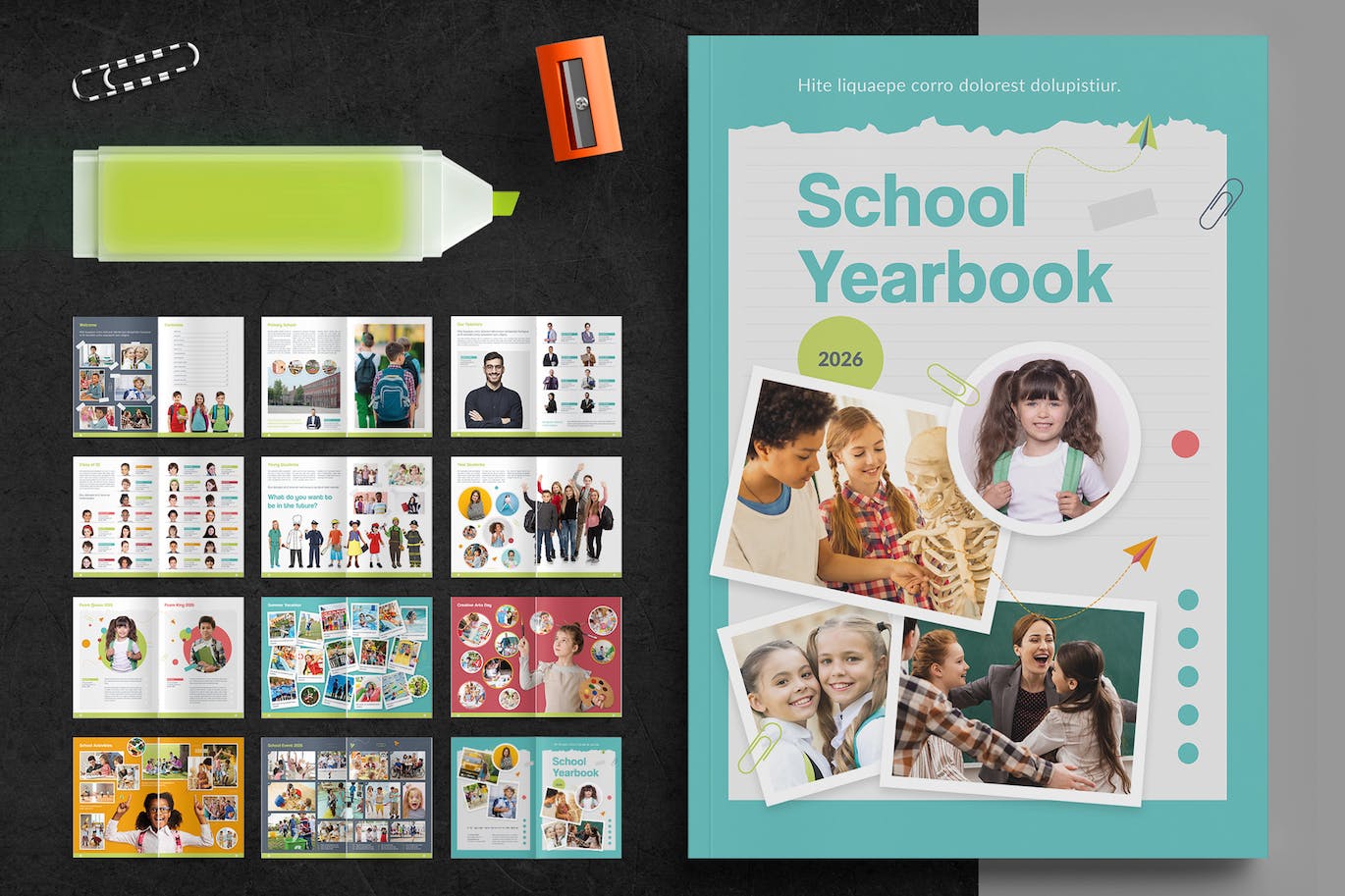 多彩创意的学校年鉴相册杂志模板 School Yearbook 设计素材 第1张-素材湾丨精选海外优质设计素材资源 多彩创意的学校年鉴相册杂志模板 School Yearbook 设计素材 sucaiwan.com