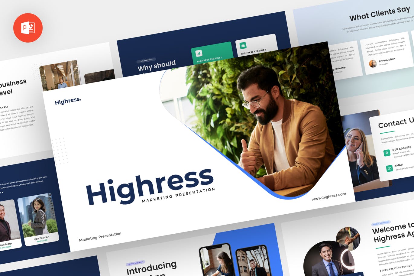 营销推广PowerPoint演示文稿模板 Highress – Marketing Powerpoint Template 幻灯图表 第1张-素材湾丨精选海外优质设计素材资源 营销推广PowerPoint演示文稿模板 Highress – Marketing Powerpoint Template 幻灯图表 sucaiwan.com