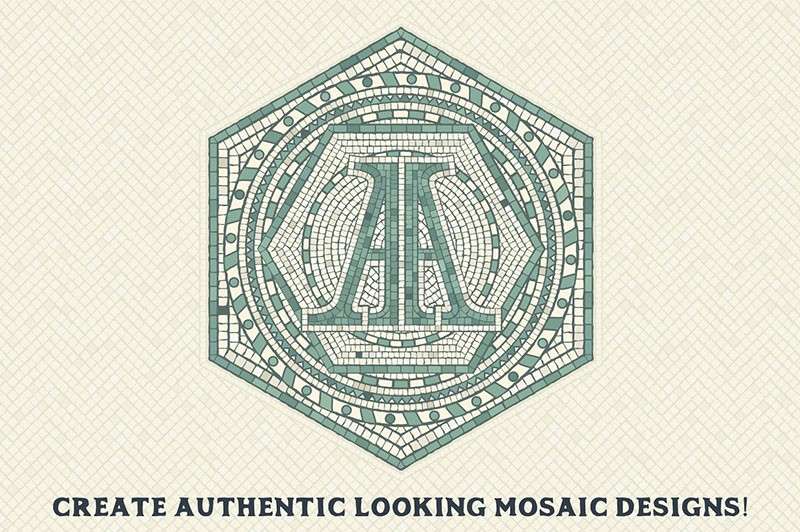 马赛克瓷砖纹理效果AI笔刷 笔刷资源 sucaiwan.com