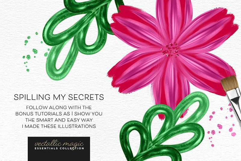 Illustrator漂亮的金漆画笔 笔刷资源 sucaiwan.com