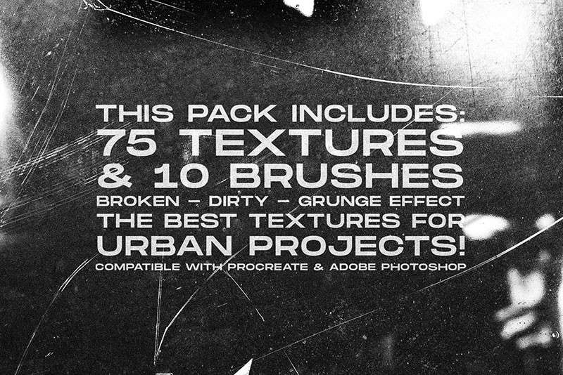 75个玻璃裂痕纹理Procreate和PS笔刷套装 笔刷资源 sucaiwan.com