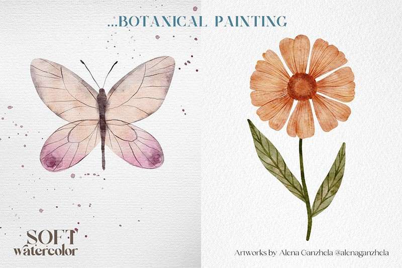 柔和的水彩插画Procreate笔刷 笔刷资源 sucaiwan.com