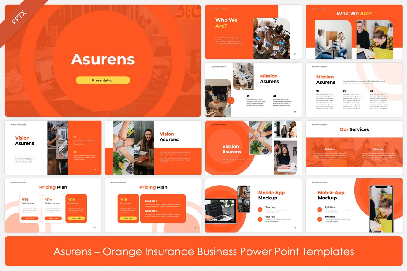 橙色保险业务PPT模板下载 Asurens – Orange Insurance Business Powerpoint 幻灯图表 第1张-素材湾丨精选海外优质设计素材资源 橙色保险业务PPT模板下载 Asurens – Orange Insurance Business Powerpoint 幻灯图表 sucaiwan.com
