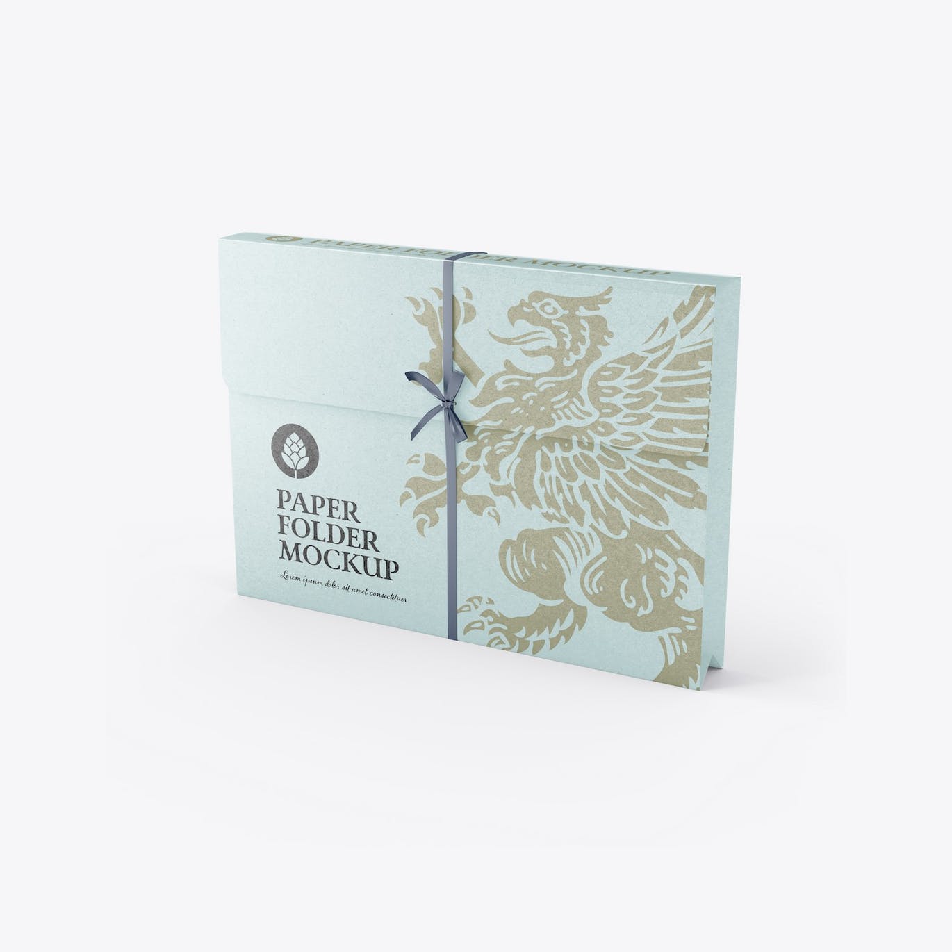 带绳的牛皮纸文件夹外观设计样机 Set Kraft Folders with Rope mockup 样机素材 sucaiwan.com