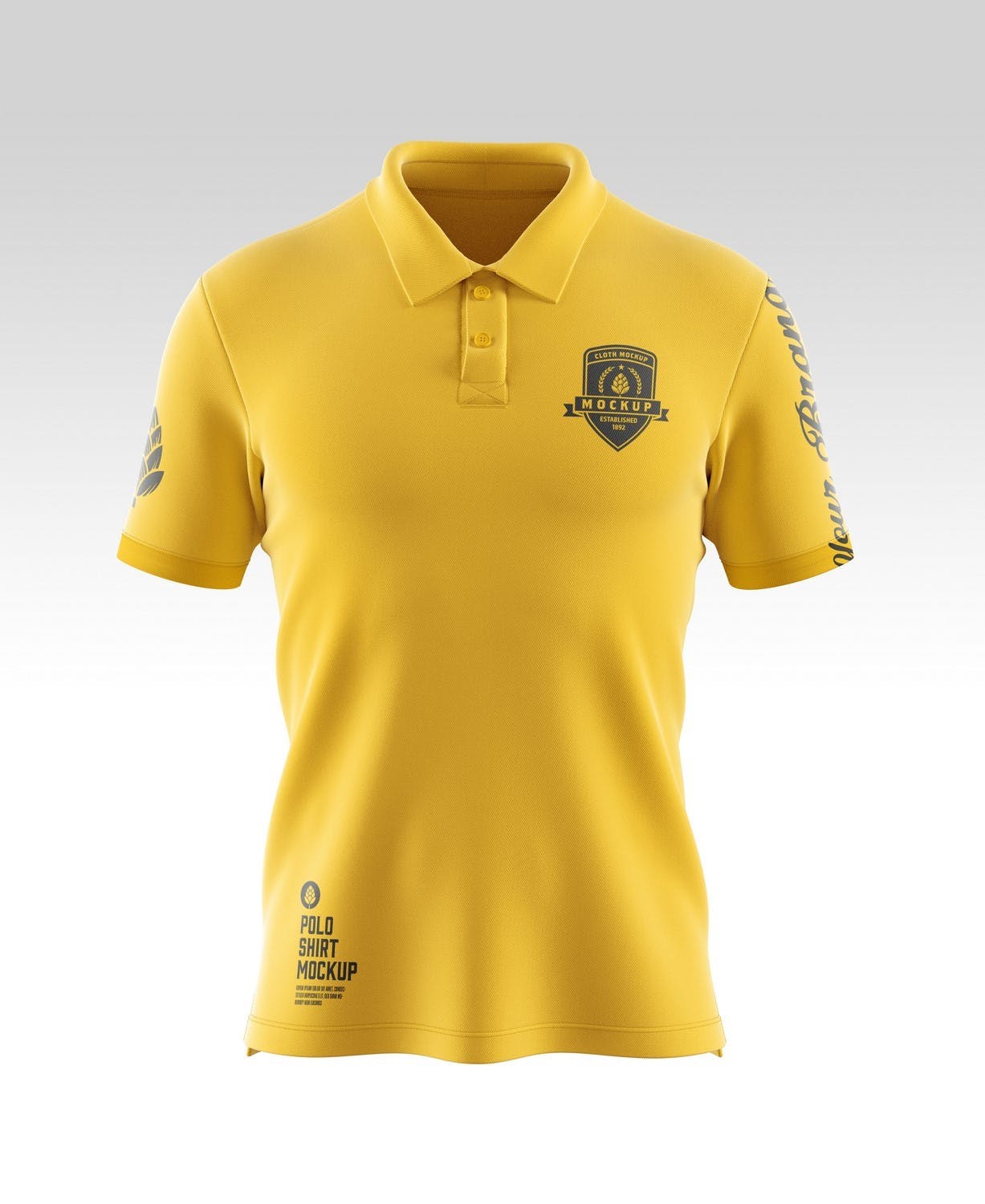 经典男式短袖Polo衫设计样机模板 Classic Men’s Short Sleeve Polo Shirt Mockup 样机素材 sucaiwan.com