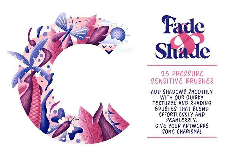 25个独特的阴影纹理Procreate笔刷 笔刷资源 sucaiwan.com