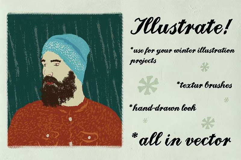 80个干式油墨纹理效果AI笔刷 笔刷资源 sucaiwan.com